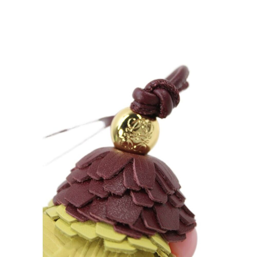Loewe Unisex Leather Multicolor Calfskin Bird Handbag Charm Yellow Brown White - Picture 4 of 4